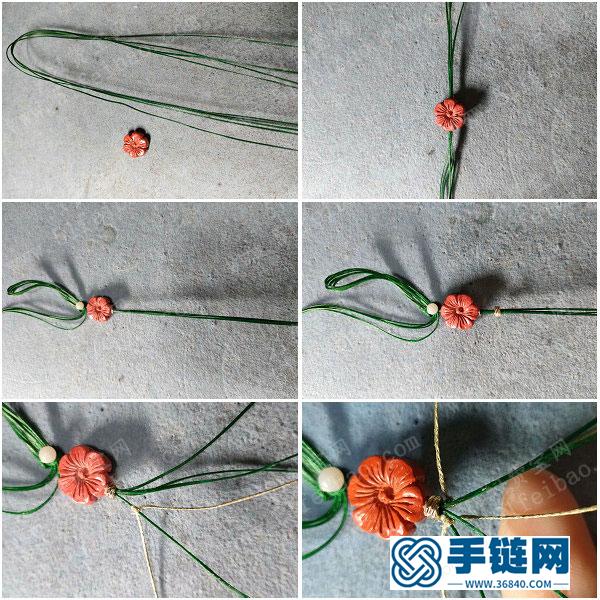 新年手繩編法_簡單DIY編法朱砂花朵手繩圖解 