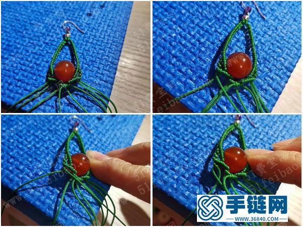 中國結藝手編_民族風玉線編法耳環簡單DIY全過程 