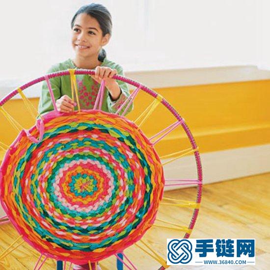 呼啦圈巧利用 編織實用的家用小地墊、地毯