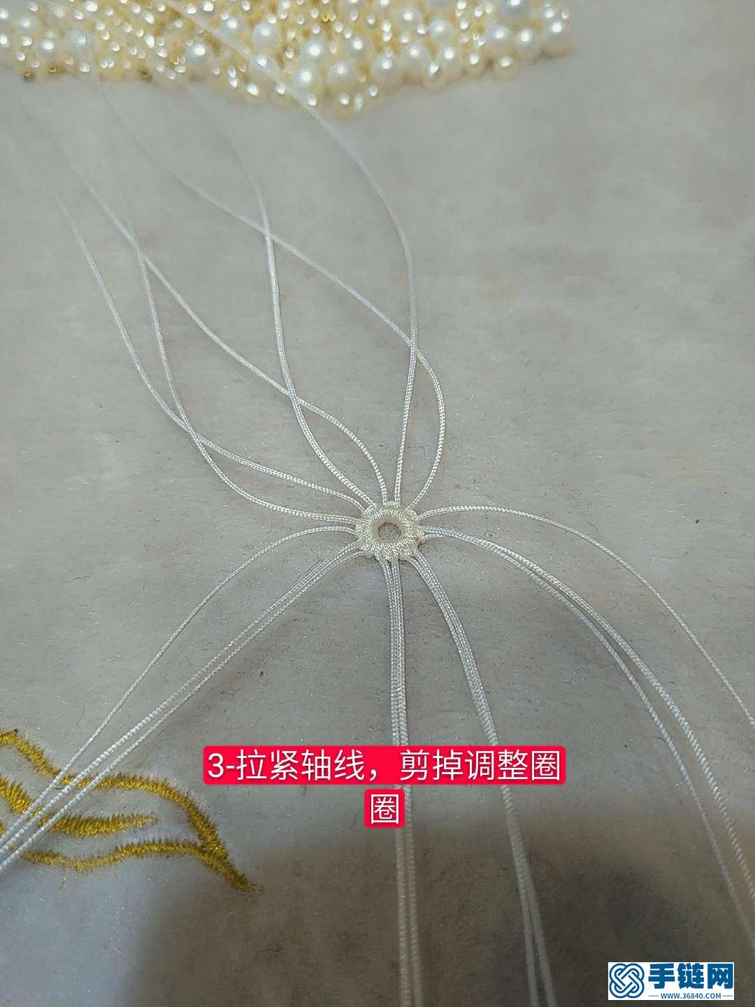 ins風珍珠花朵項鏈扣編織
