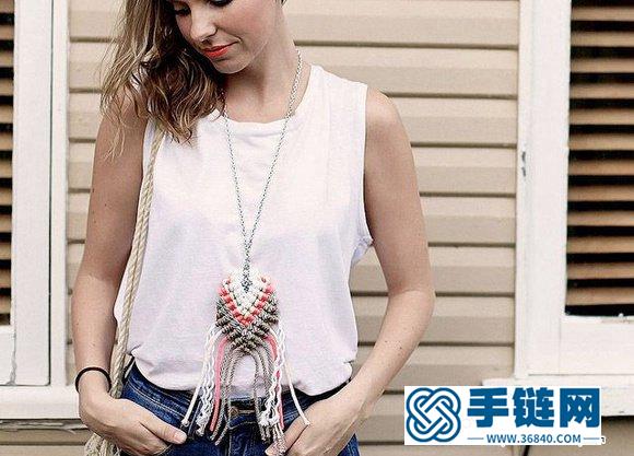 歐美風項鏈掛飾繩編手工制作