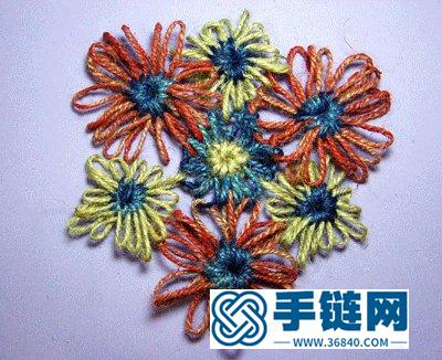 用麻繩編織的花形杯墊 杯墊手工編織
