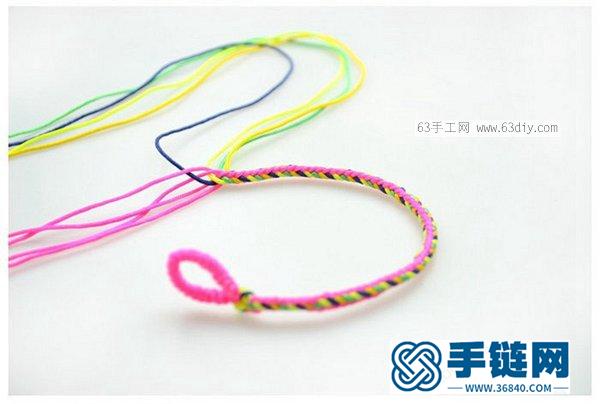 細氣清爽的彩色手鏈編織教程