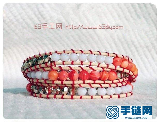 漂亮時尚串珠繩編手鏈diy圖片教程