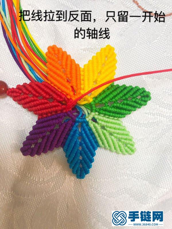 七色堇掛飾的編法 用繩子編一個七色堇鑰匙扣