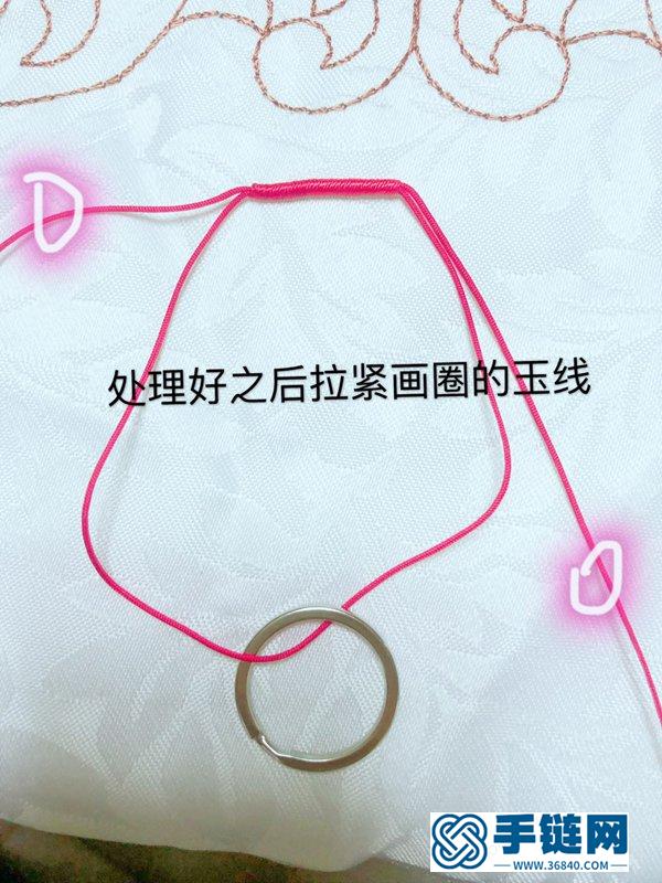 七色堇掛飾的編法 用繩子編一個七色堇鑰匙扣