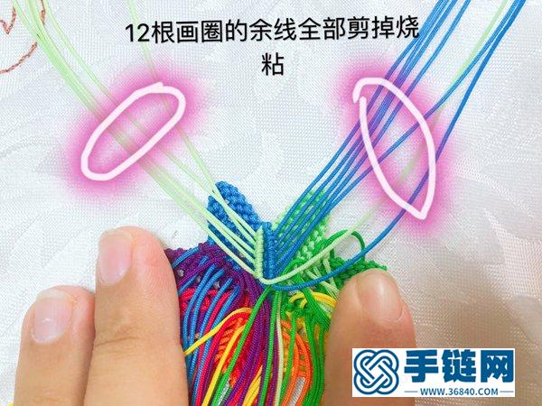 七色堇掛飾的編法 用繩子編一個七色堇鑰匙扣