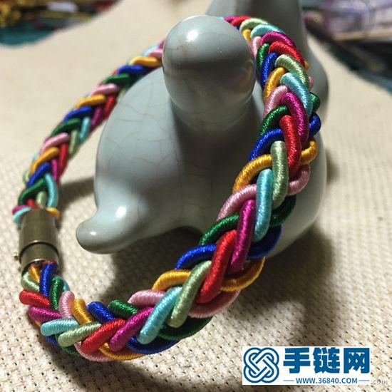 八股辮彩虹手鏈編織教程