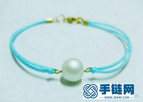 小清新珍珠手鏈編繩手鏈簡單diy教程