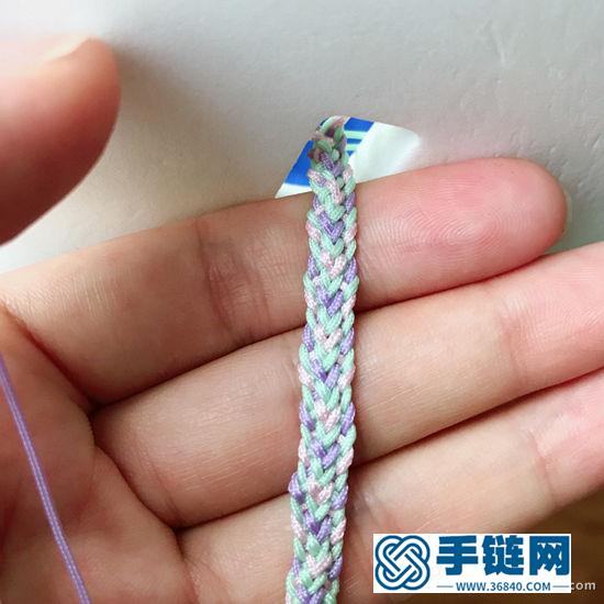 用方盤編器編一條八股繩手鏈