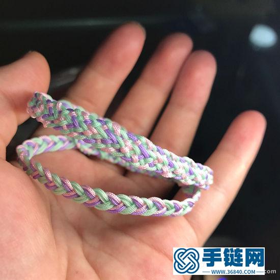 用方盤編器編一條八股繩手鏈
