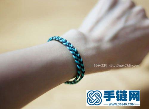 小女人味雙色繩手鏈編法圖解