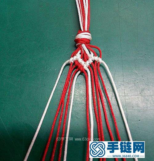 心心相印手鏈編法 愛心手鏈編繩手工圖解