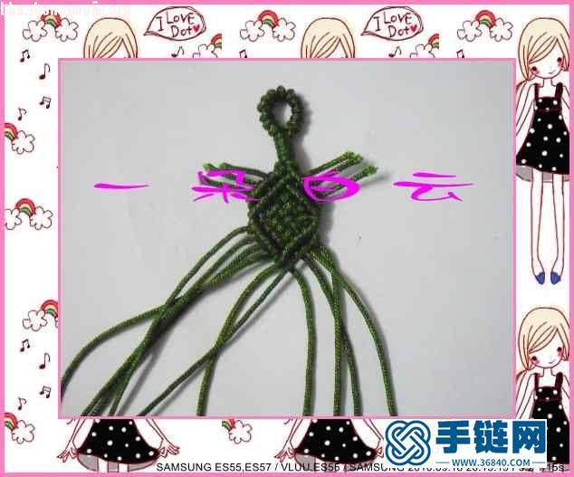 一款斜卷結手鏈的編織過程