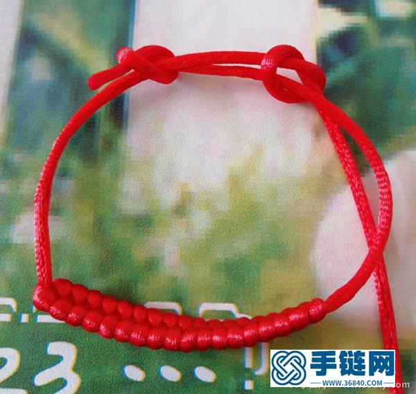 簡單漂亮的紅繩手鏈編法圖解