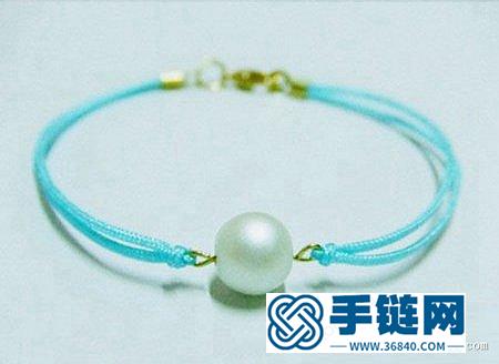 極簡風格的珍珠編繩手鏈diy圖解