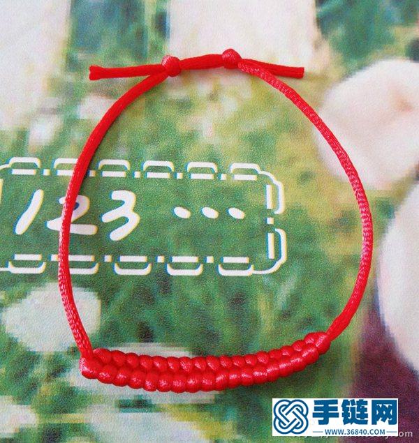簡單漂亮的紅繩手鏈編法圖解