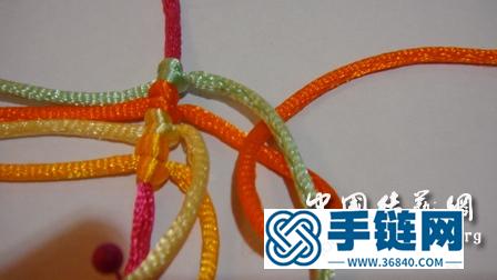 五彩斜卷結手鏈