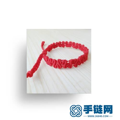 心型手鏈:清新心形手鏈編法