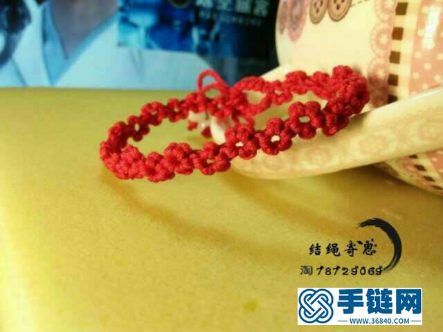 原創(chuàng)五瓣桃花手鏈 由別人的四瓣延伸過來的