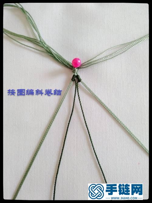 心形鑲珠蠟線手鏈編繩教程