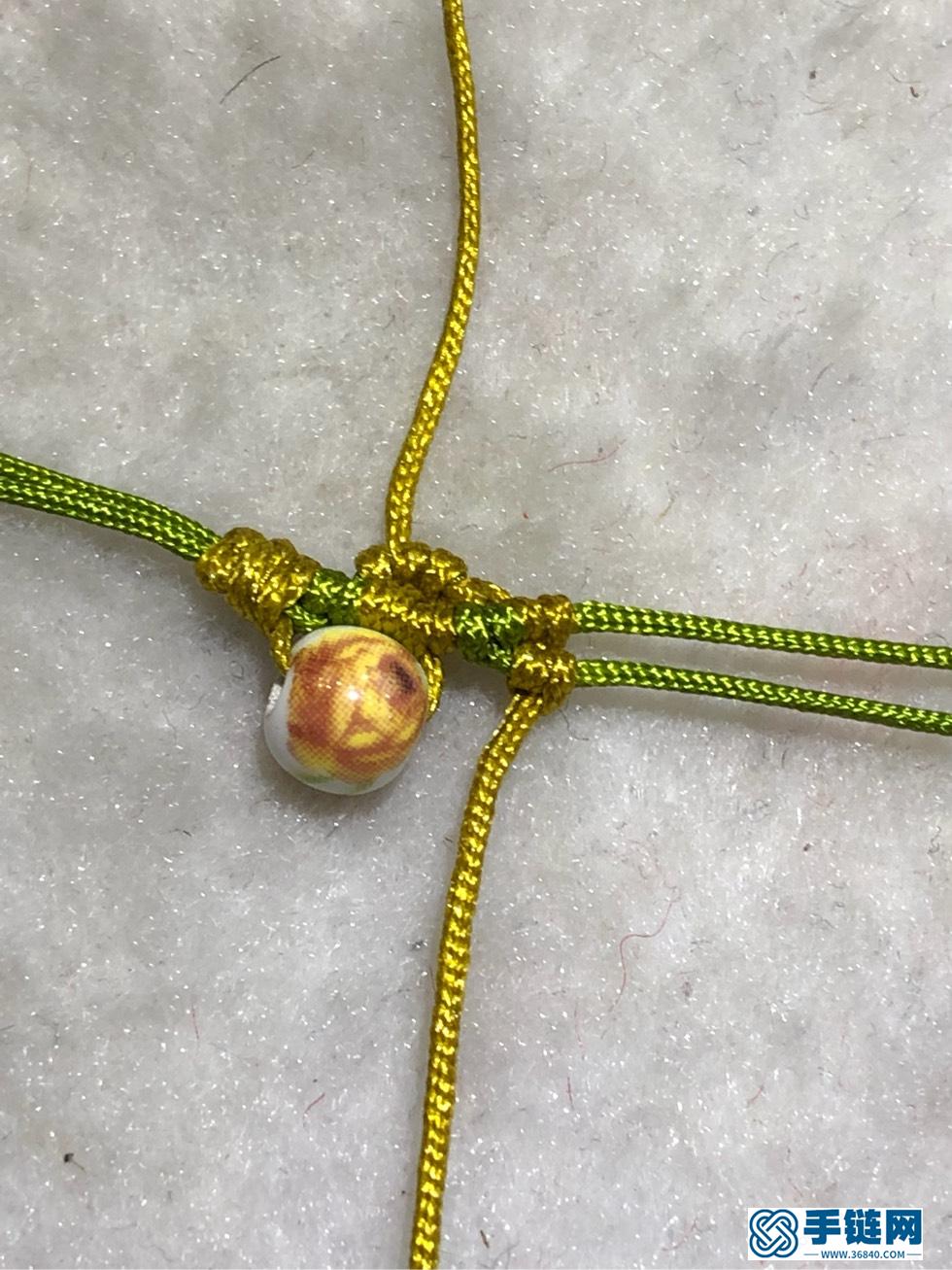 陶瓷珠蕾絲手鏈。