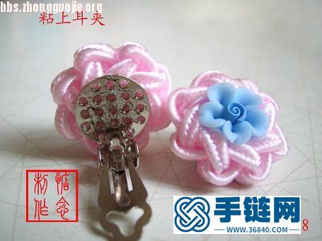 團(tuán)錦結(jié) 軟陶花耳夾  做法