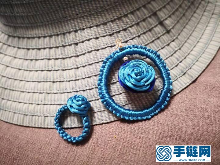 藍色妖姬玫瑰花耳墜