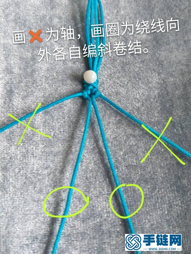 包石花型之四根線編的8字花型