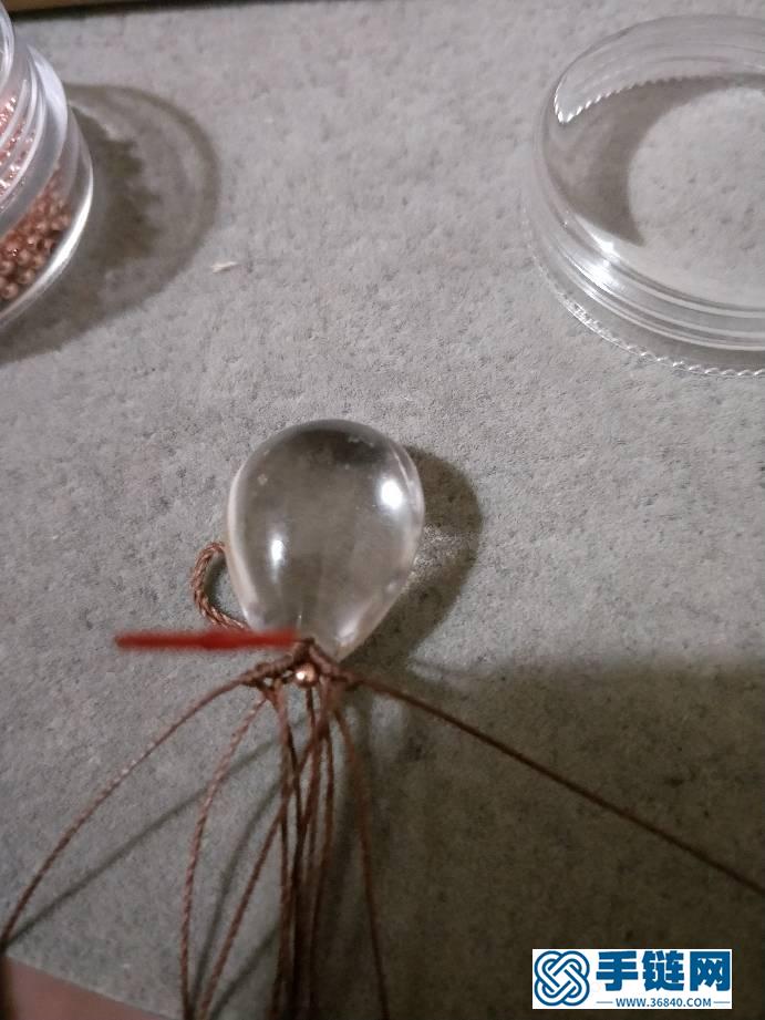 白水晶水滴配豆子簡單款教程