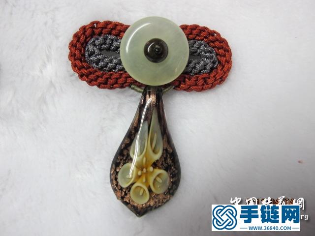 十字結琉璃水滴胸針&項鍊墬