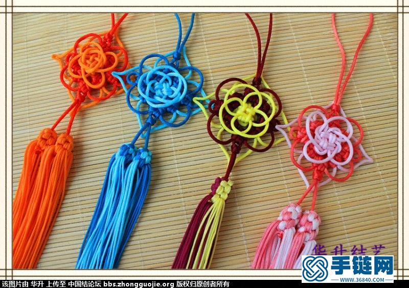 基礎單結吉祥結變化和冰花的組合—荷塘夜色（增加教程在樓）