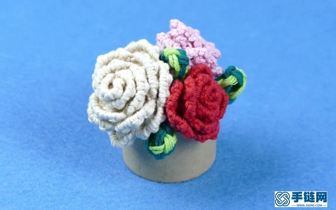 初學者也能學會的玫瑰花花朵編織教程，簡單又美麗