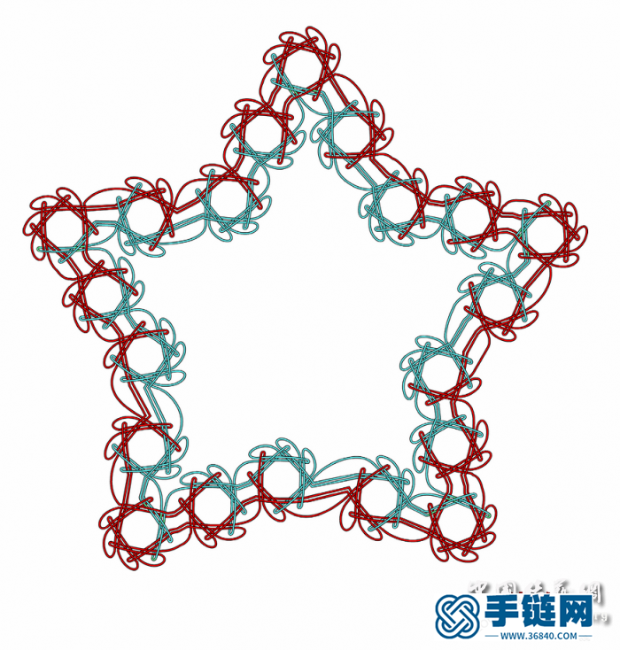 八耳實心團錦共用套五角星2