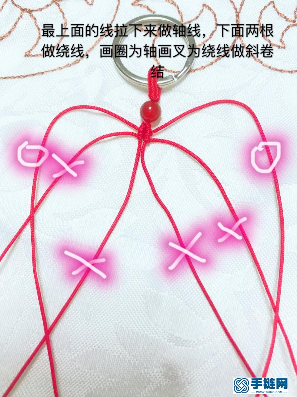 七色堇鑰匙扣教程編繩教程-完整編法步驟