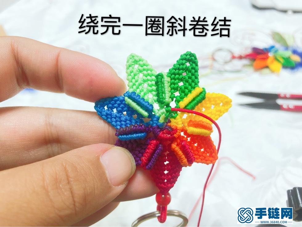 七色堇鑰匙扣教程編繩教程-完整編法步驟