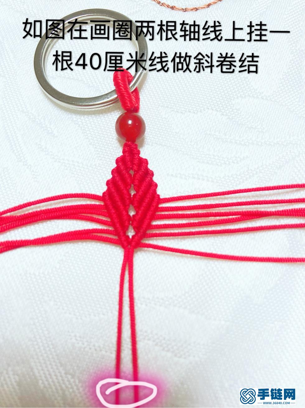 七色堇鑰匙扣教程編繩教程-完整編法步驟