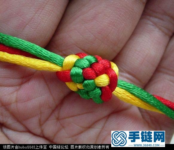 原創新結-三線六瓣尖紐扣結徒手教程