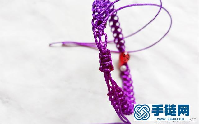 蕾絲紅繩手鏈詳細編織步驟，新手學習做手繩入門教程