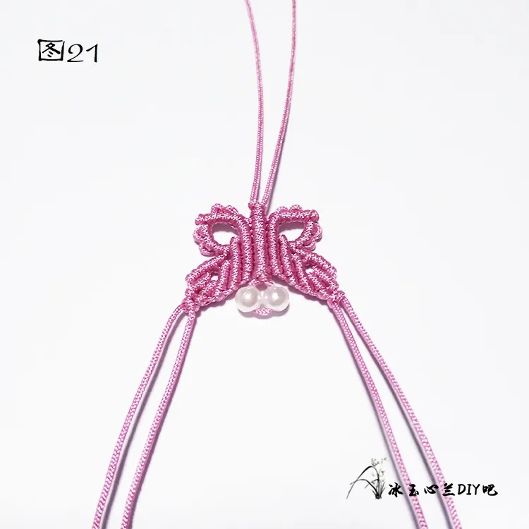 蝴蝶結(jié)項鏈編織教程，簡單編項鏈繩子的方法圖解