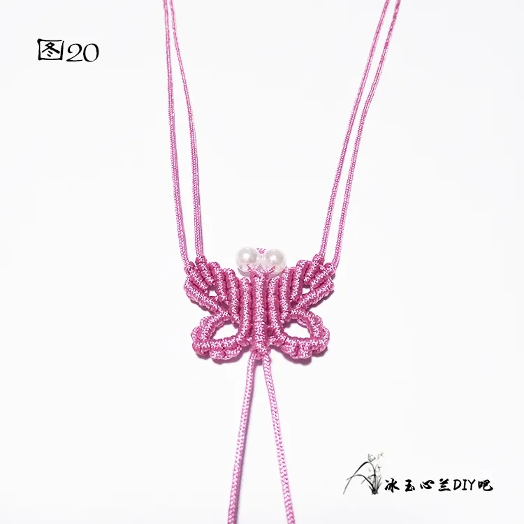 蝴蝶結(jié)項鏈編織教程，簡單編項鏈繩子的方法圖解