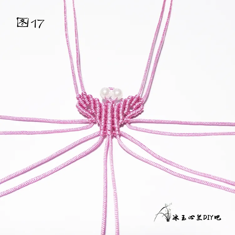 蝴蝶結(jié)項鏈編織教程，簡單編項鏈繩子的方法圖解