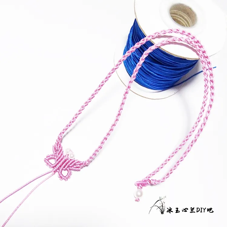 蝴蝶結(jié)項鏈編織教程，簡單編項鏈繩子的方法圖解