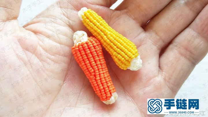 玉米編繩方法圖解，玉線手機(jī)鏈小掛件制作教程