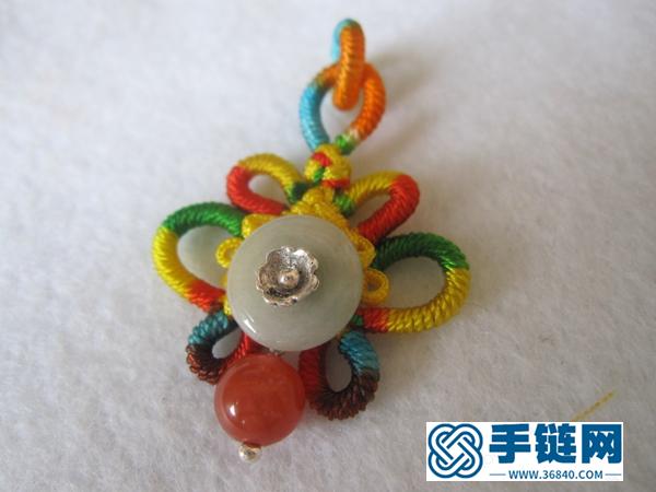 平安扣編繩教程分解慢動作,南紅吊墜項鏈做法