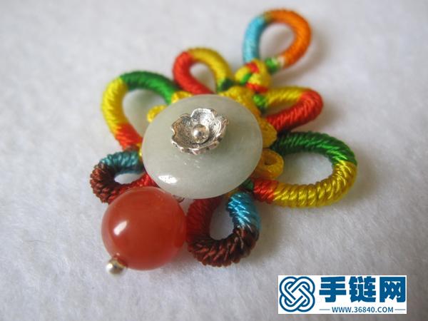 平安扣編繩教程分解慢動作,南紅吊墜項鏈做法