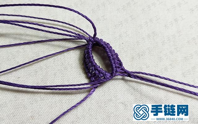 漂亮的閨蜜款包石手鏈編法，教你六根繩子編手鏈圖解