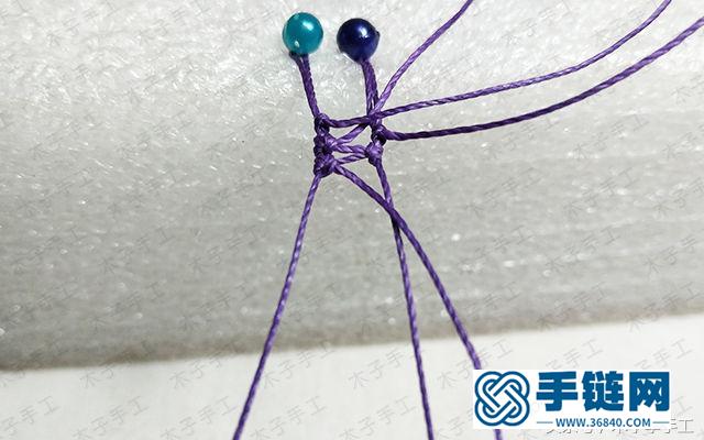 漂亮的閨蜜款包石手鏈編法，教你六根繩子編手鏈圖解
