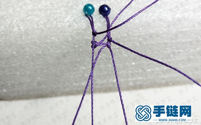 漂亮的閨蜜款包石手鏈編法，教你六根繩子編手鏈圖解