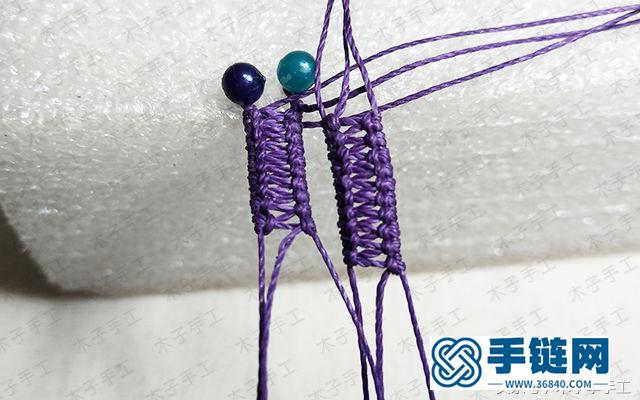 漂亮的閨蜜款包石手鏈編法，教你六根繩子編手鏈圖解